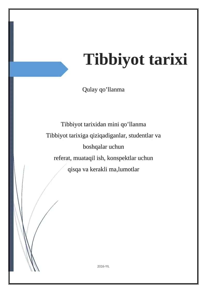 Tibbiyot tarixidan mini qoʻllanma