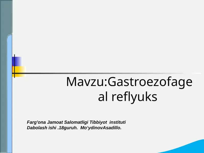 Gastroezofageal reflyuks