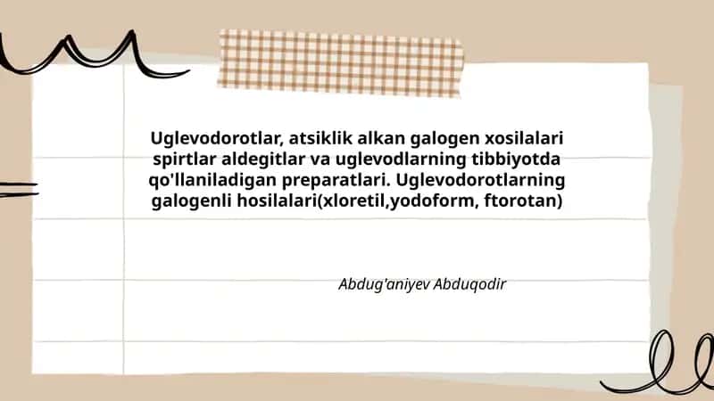 Uglevodorotlar, atsiklik alkan galogen xosilalari