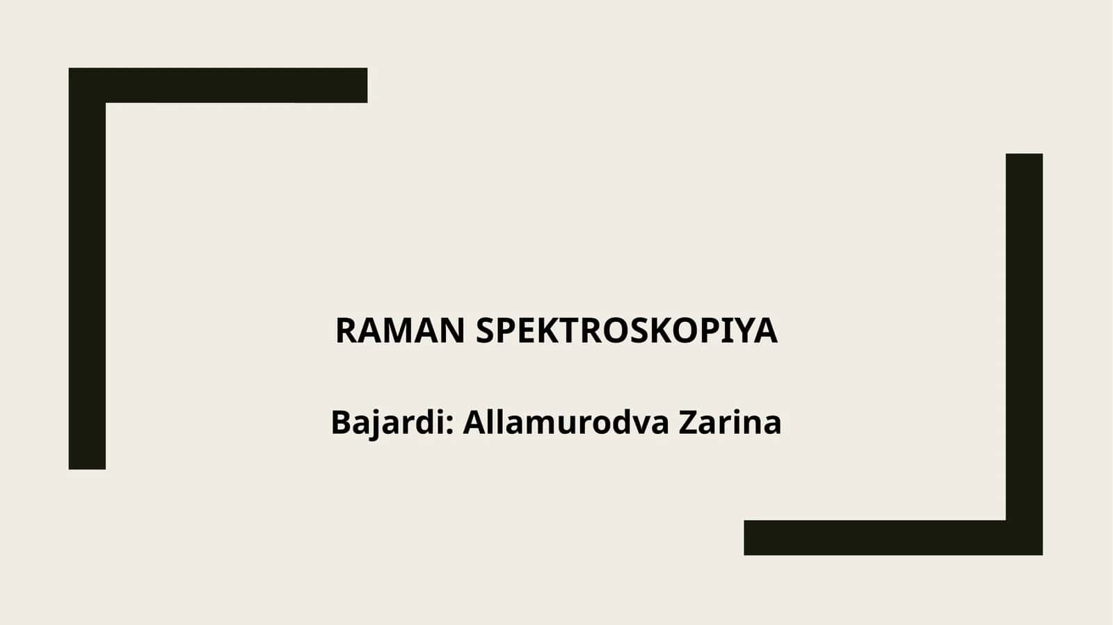 Raman spektroskopiya