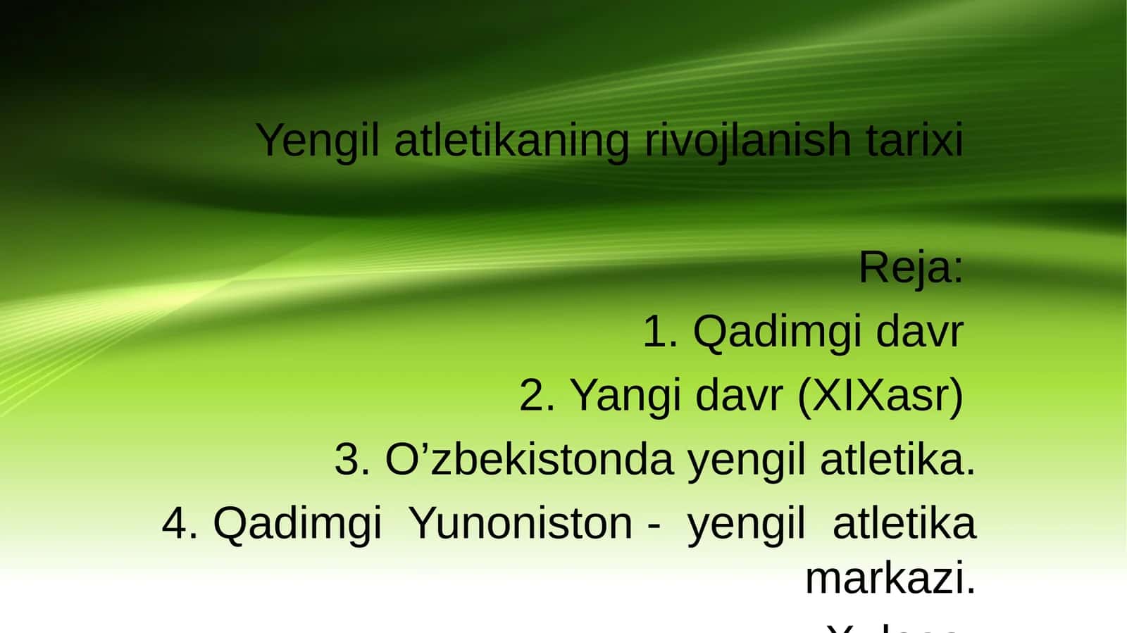 Yengil atletikaning rivojlanish tarixi