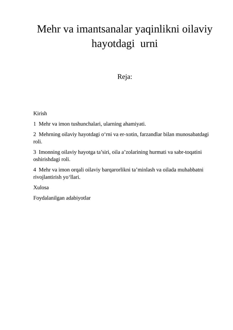 Mehr va imon tushunchalari, ularning ahamiyati
