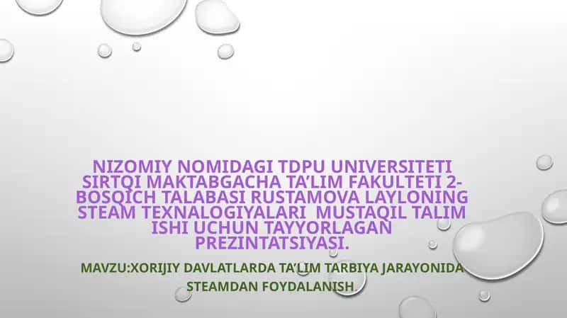 STEAM TEXNALOGIYALARI