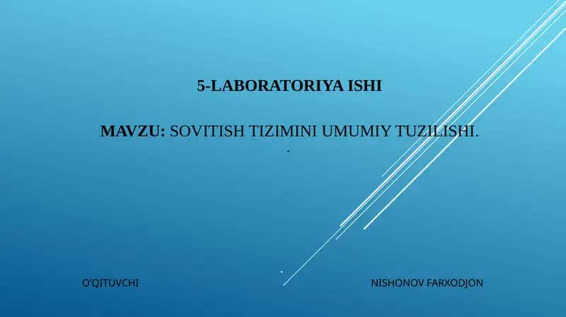 Sovitish tizimini umumiy tuzilishi