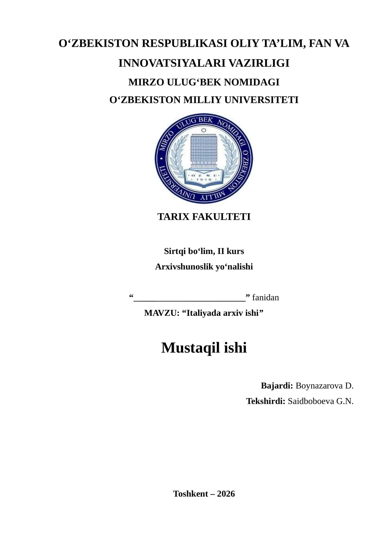 ITALIYADA ARXIV ISHI