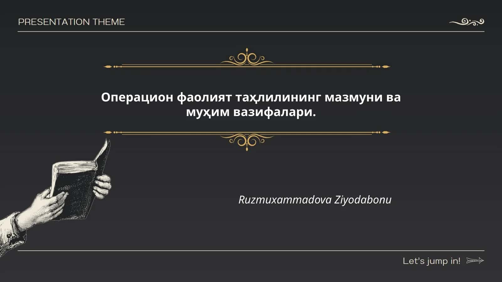 Операцион фаолият таҳлилининг мазмуни ва муҳим вазифалари