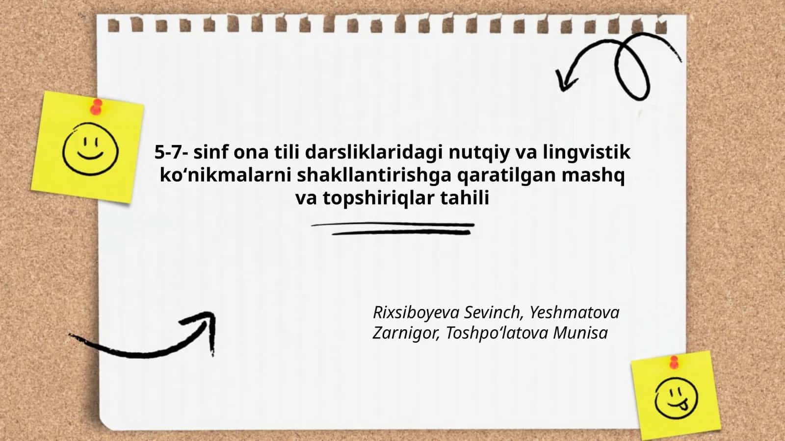 5-7- sinf ona tili darsliklaridagi nutqiy va lingvistik koʻnikmalarni shakllantirishga qaratilgan mashq va topshiriqlar tahili