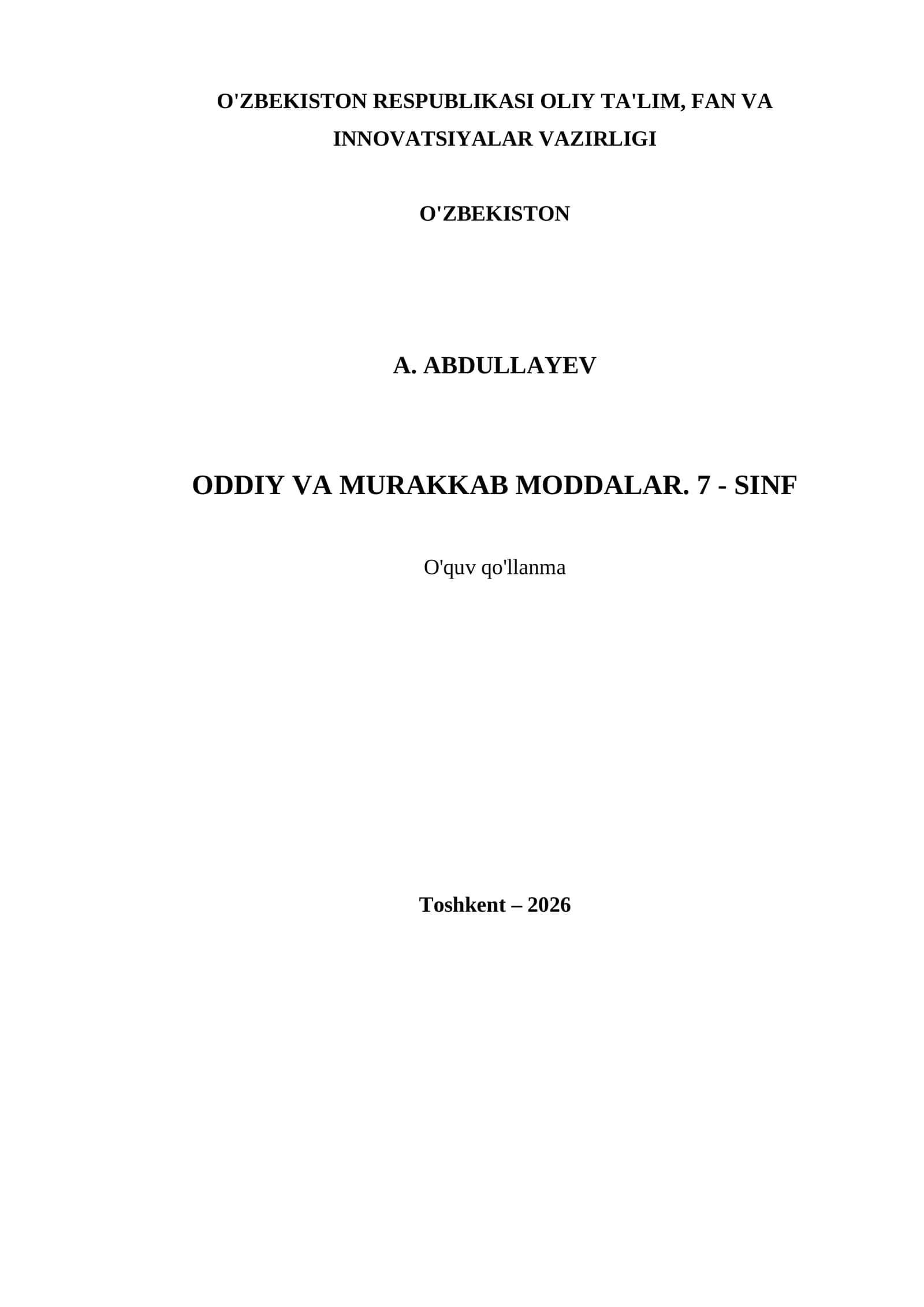 ODDDIY VA MURAKKAB MODDALAR. 7 - SINF