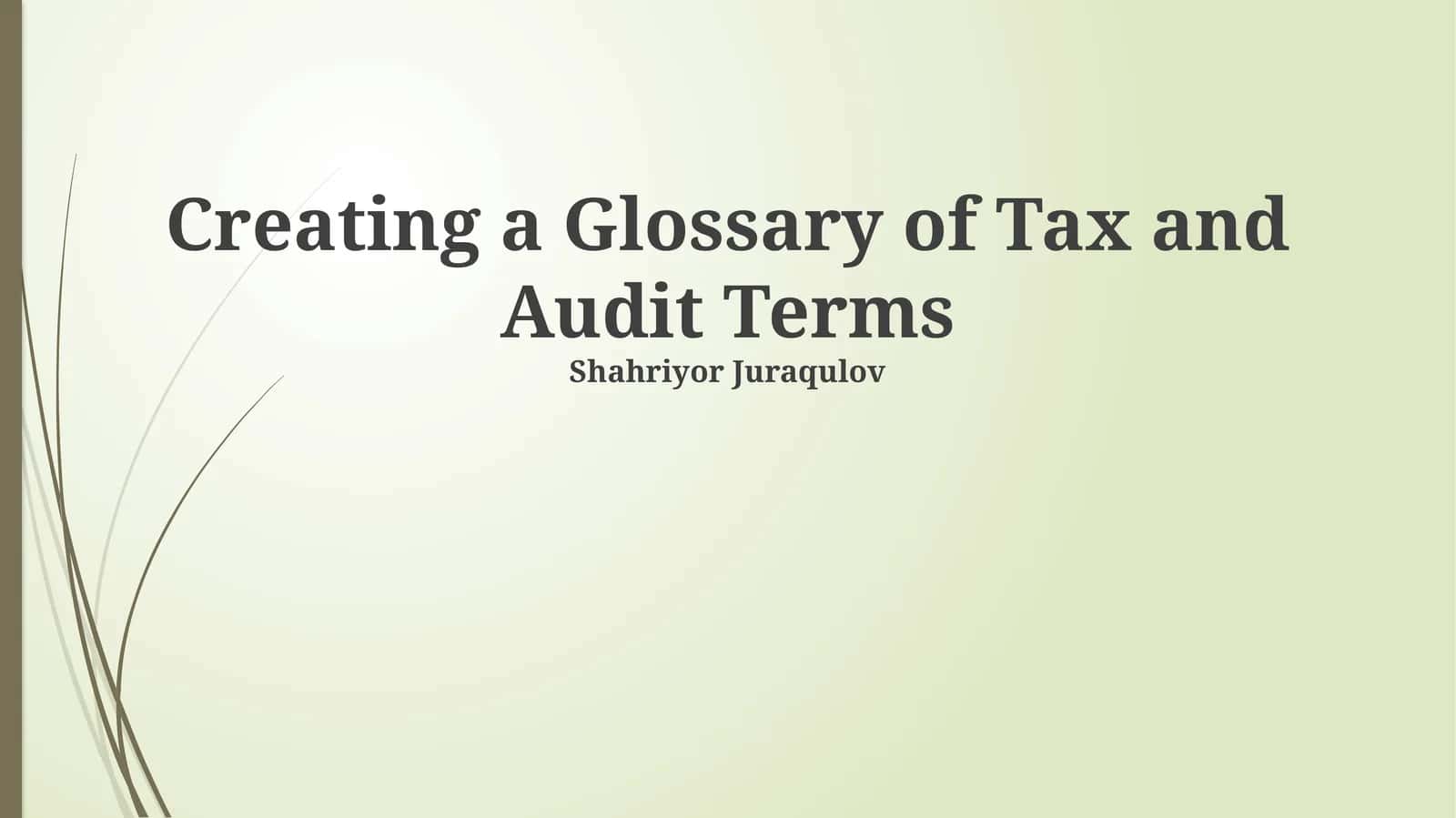 Tax & Audit Glossary