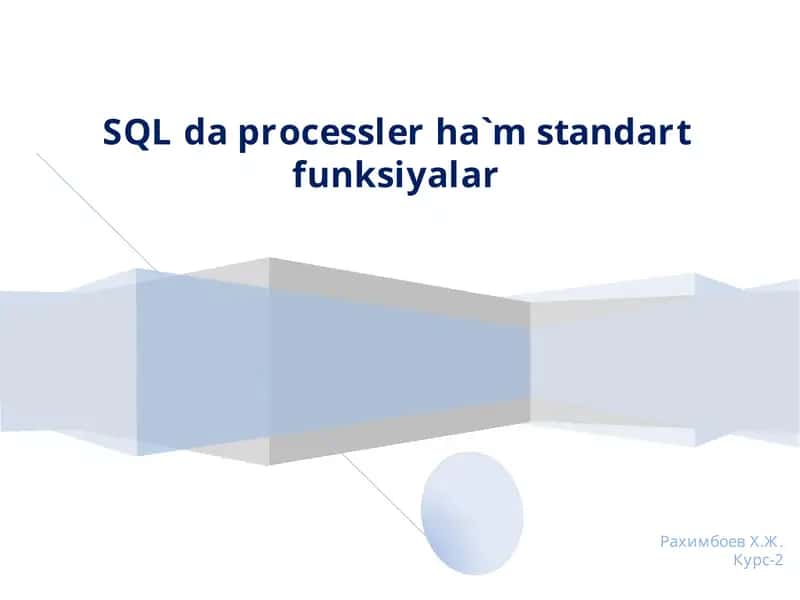 MySQLDA SAQLAWSHI PROCESSLER