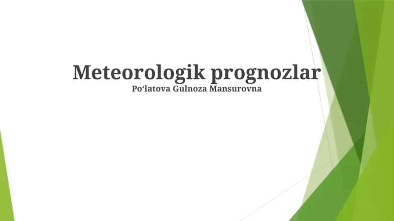 Ob-havo prognozlarining qo'llanilishi