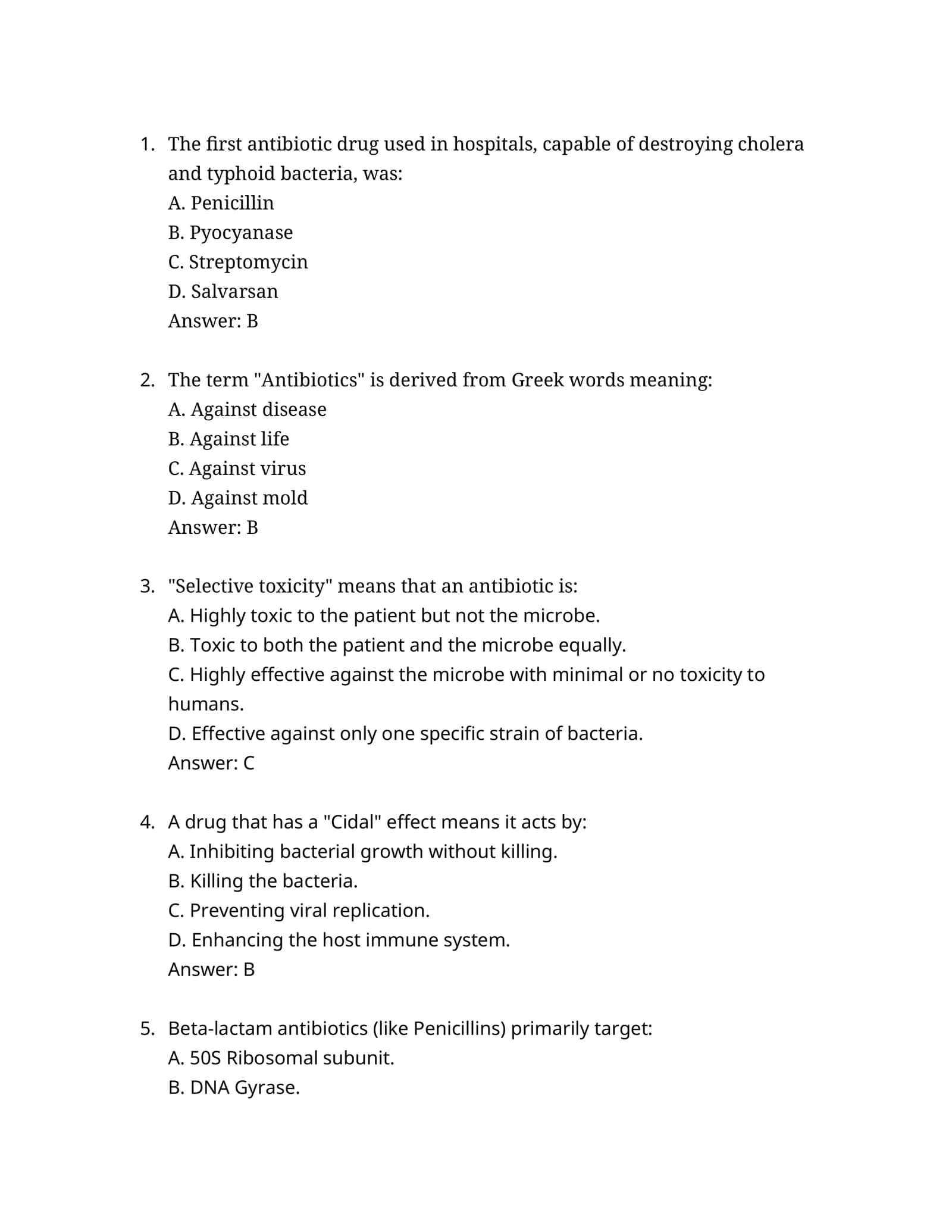 Antibiotics and Their Mechanism of Action