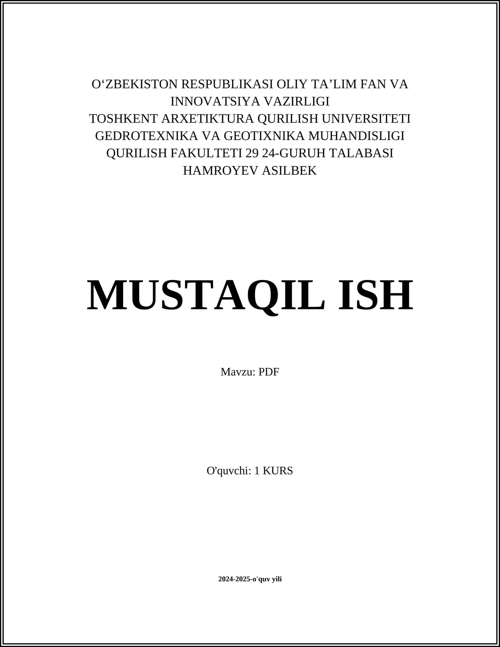 PDF tahrirlashga oid asosiy ma'lumotlar