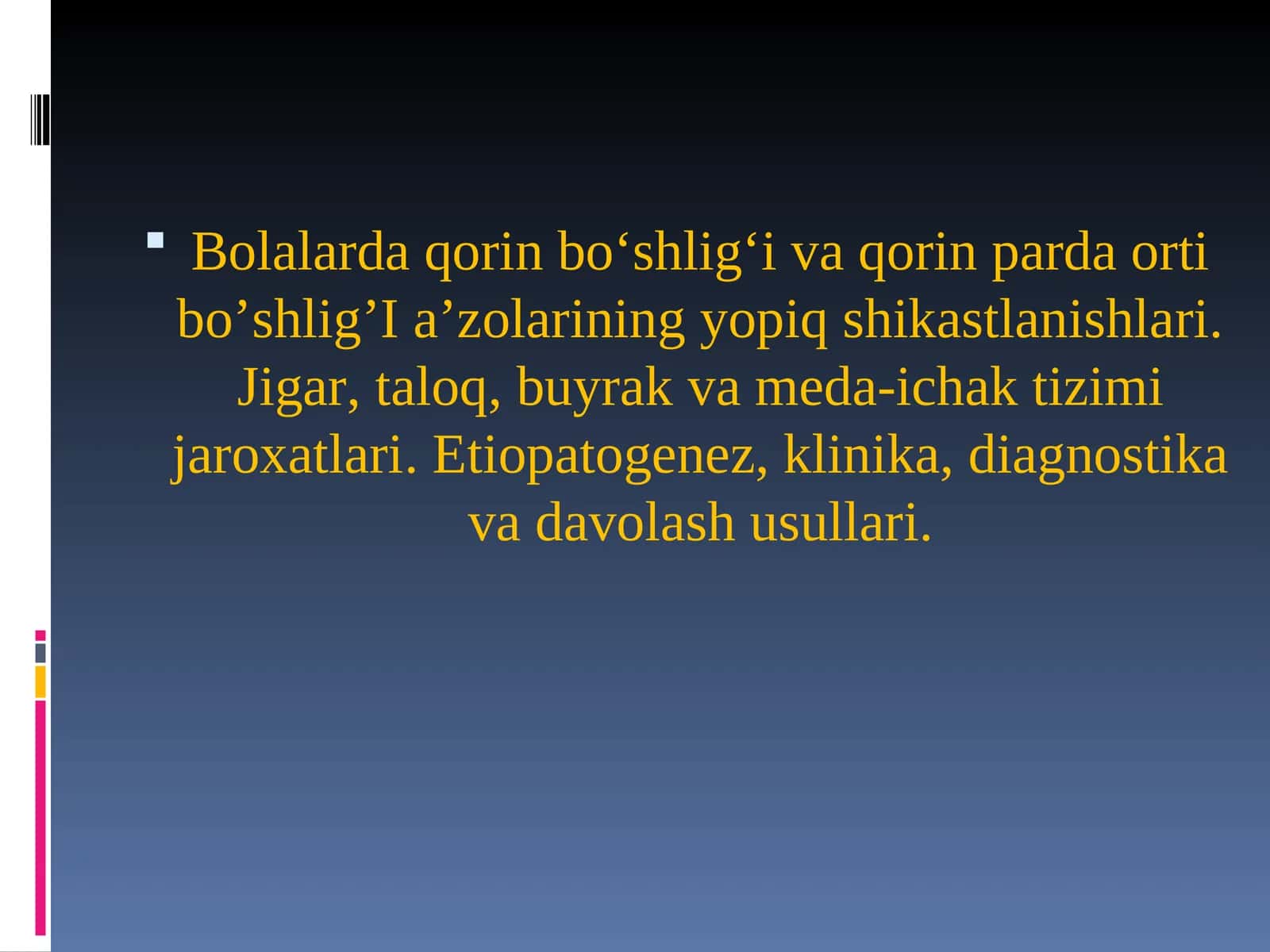 Qorin va jigar jaroxatlari