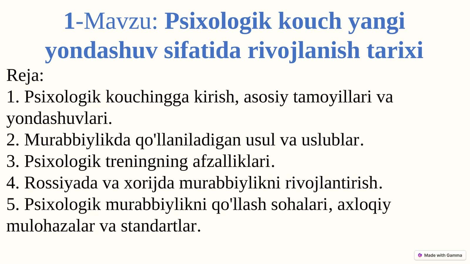 Psixologik kouching yangi yondashuv sifatida rivojlanish tarixi