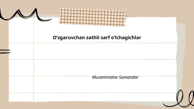 Oʻzgaruvchan sathli sarf oʻlchagichlar