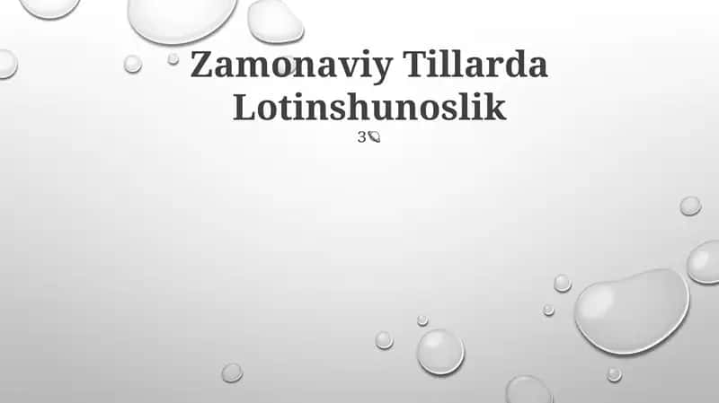 Zamonaviy Tillarda Lotinshunoslik
