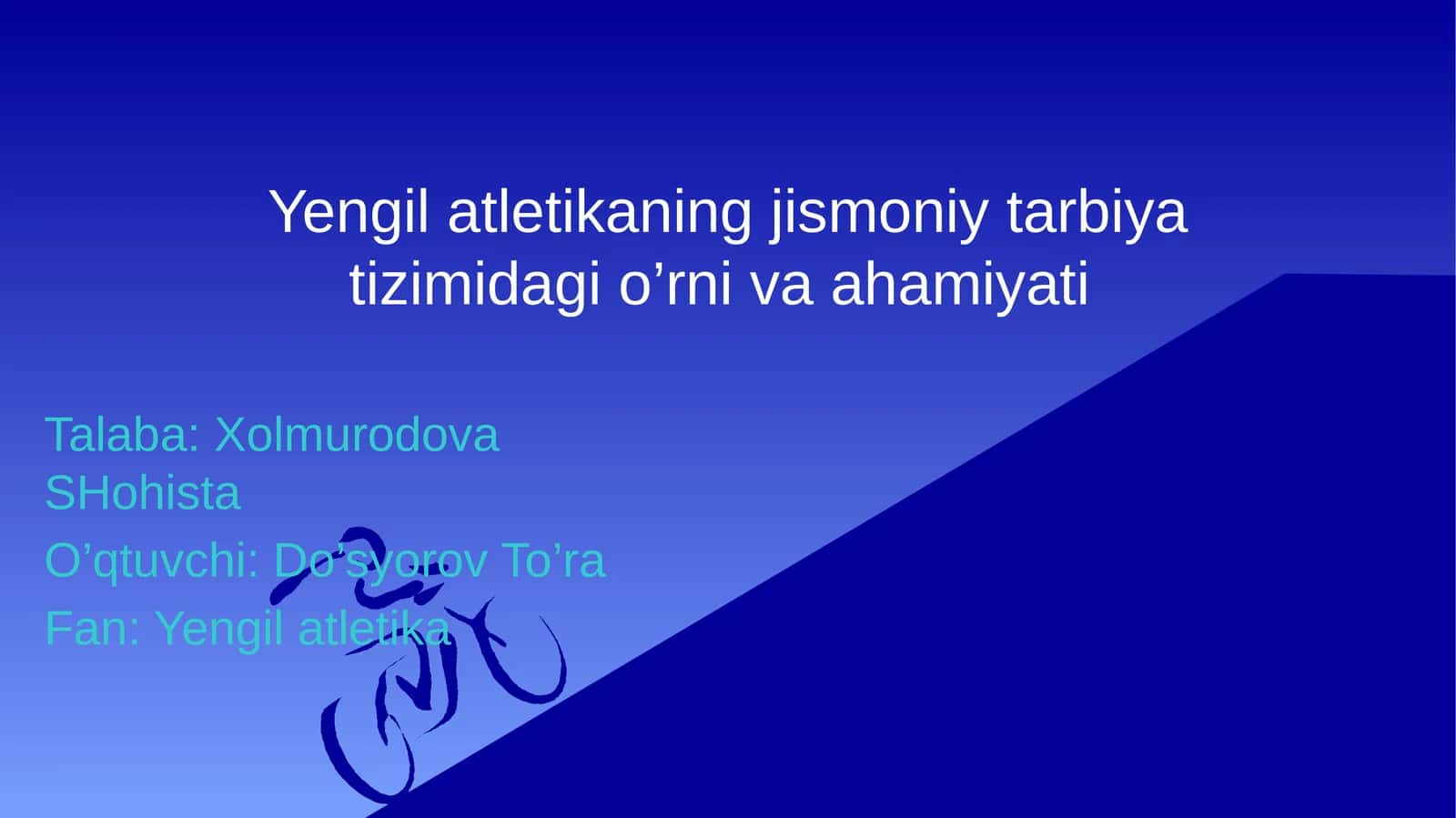 Yengil atletikaning jismoniy tarbiya tizimidagi o’rni va ahamiyati
