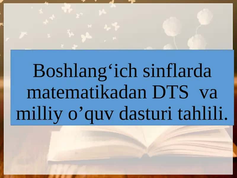 Boshlang‘ich sinflarda matematikadan DTS va milliy o’quv dasturi tahlili
