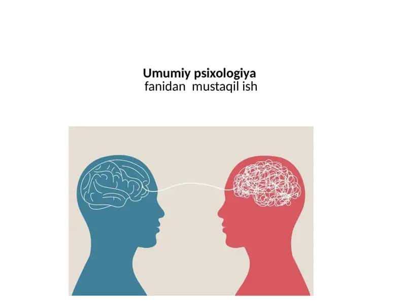 Umumiy psixologiya fanidan mustaqil ish