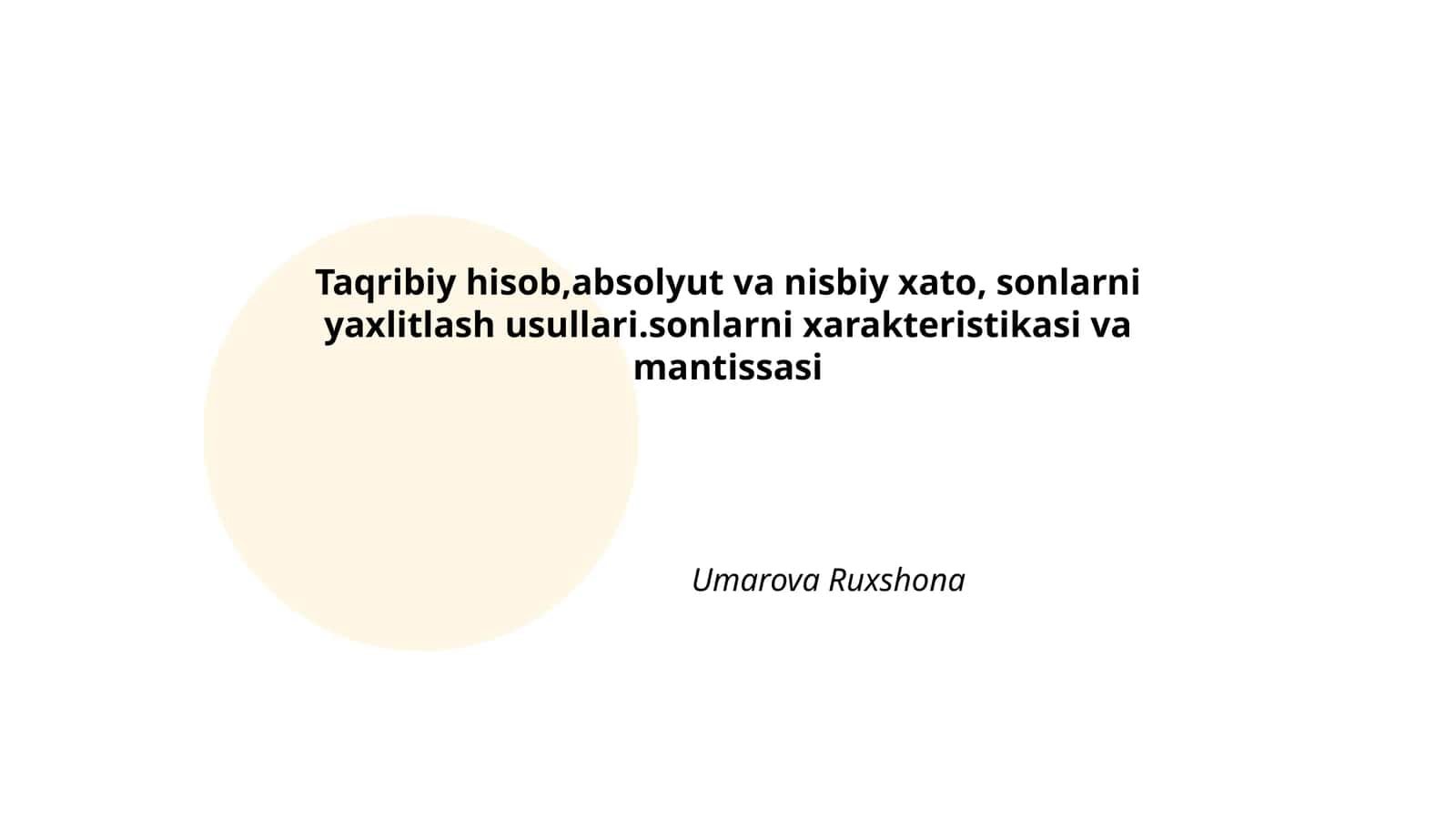 Taqribiy hisob