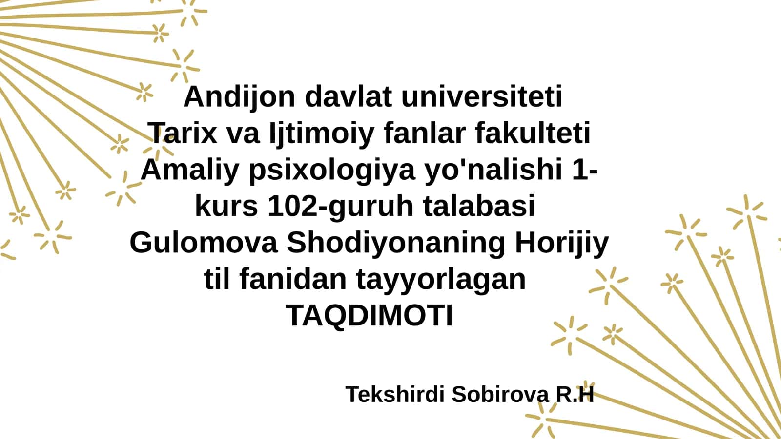 Tarix va Ijtimoiy fanlar fakulteti Amaliy psixologiya yo'nalishi