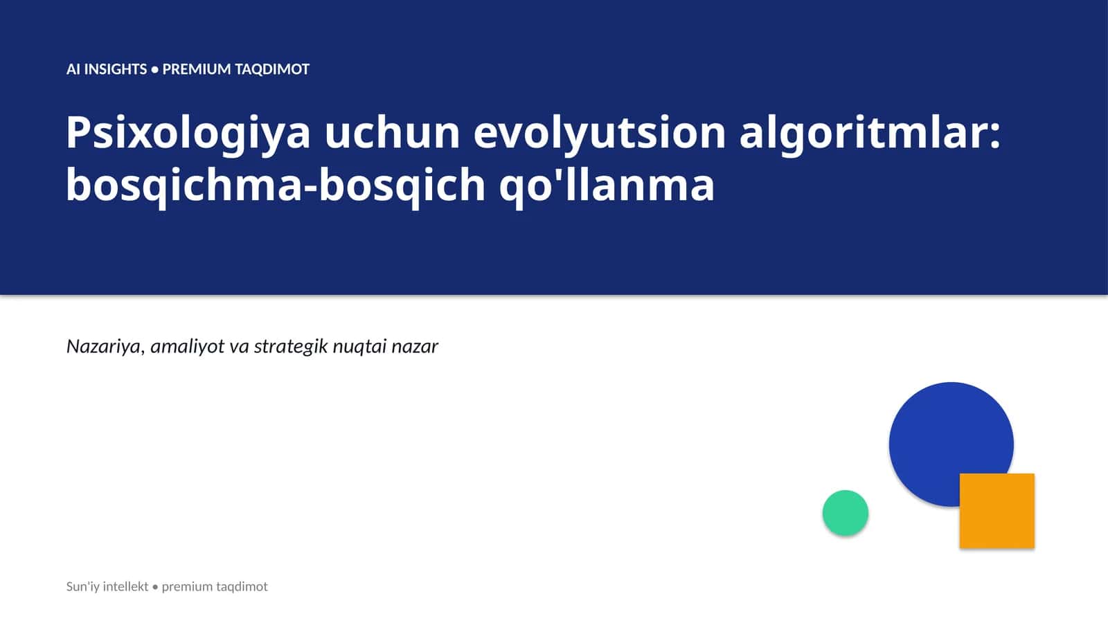 Psixologiya uchun evolyutsion algoritmlar: bosqichma-bosqich qo'llanma