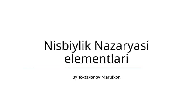 Umumiy nisbiylik nazariyasi