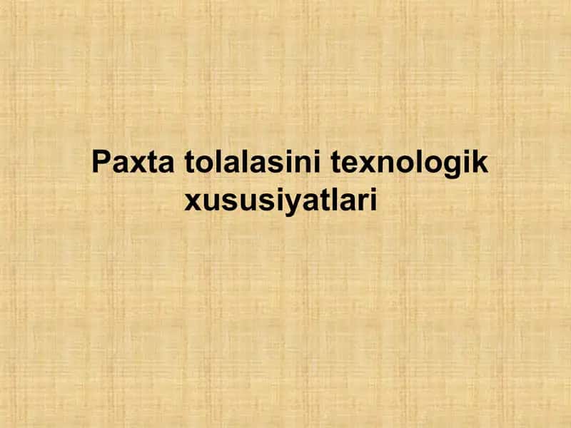 Paxta to'lalasini