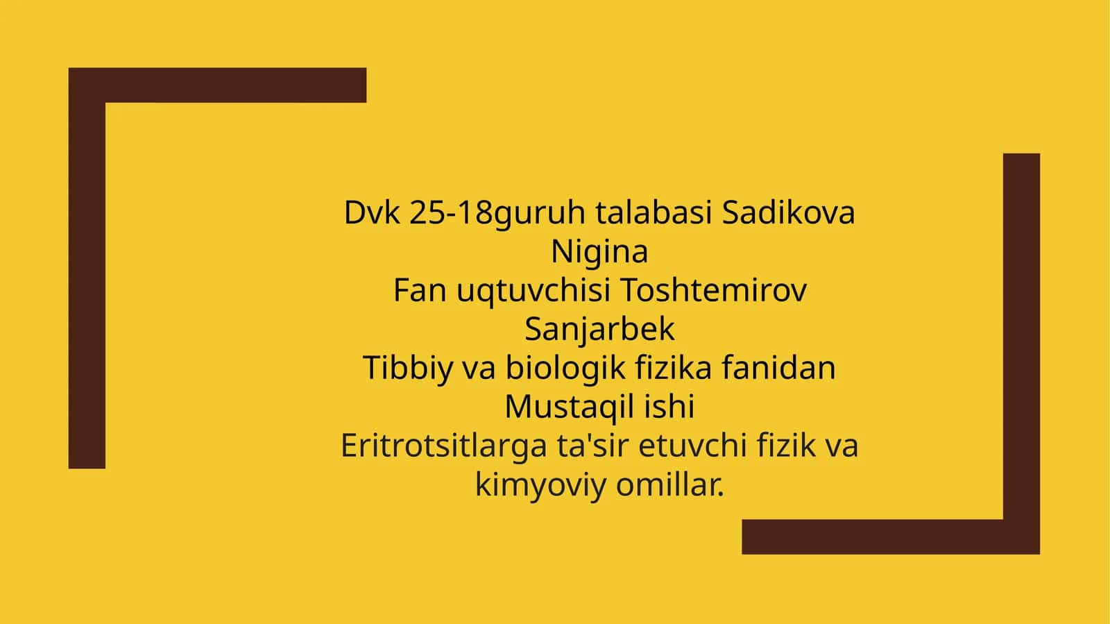 Eritrotsitlarga ta'sir etuvchi fizik va kimyoviy omillar.