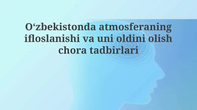 Oʻzbekistonda atmosferaning ifloslanishi va uni oldini olish chora-tadbirlari