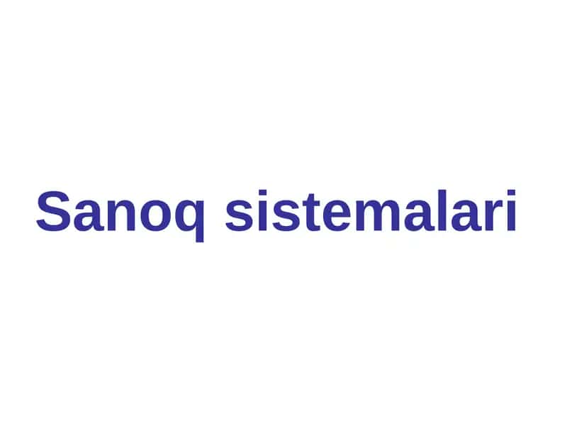 Sanoq sistemalari