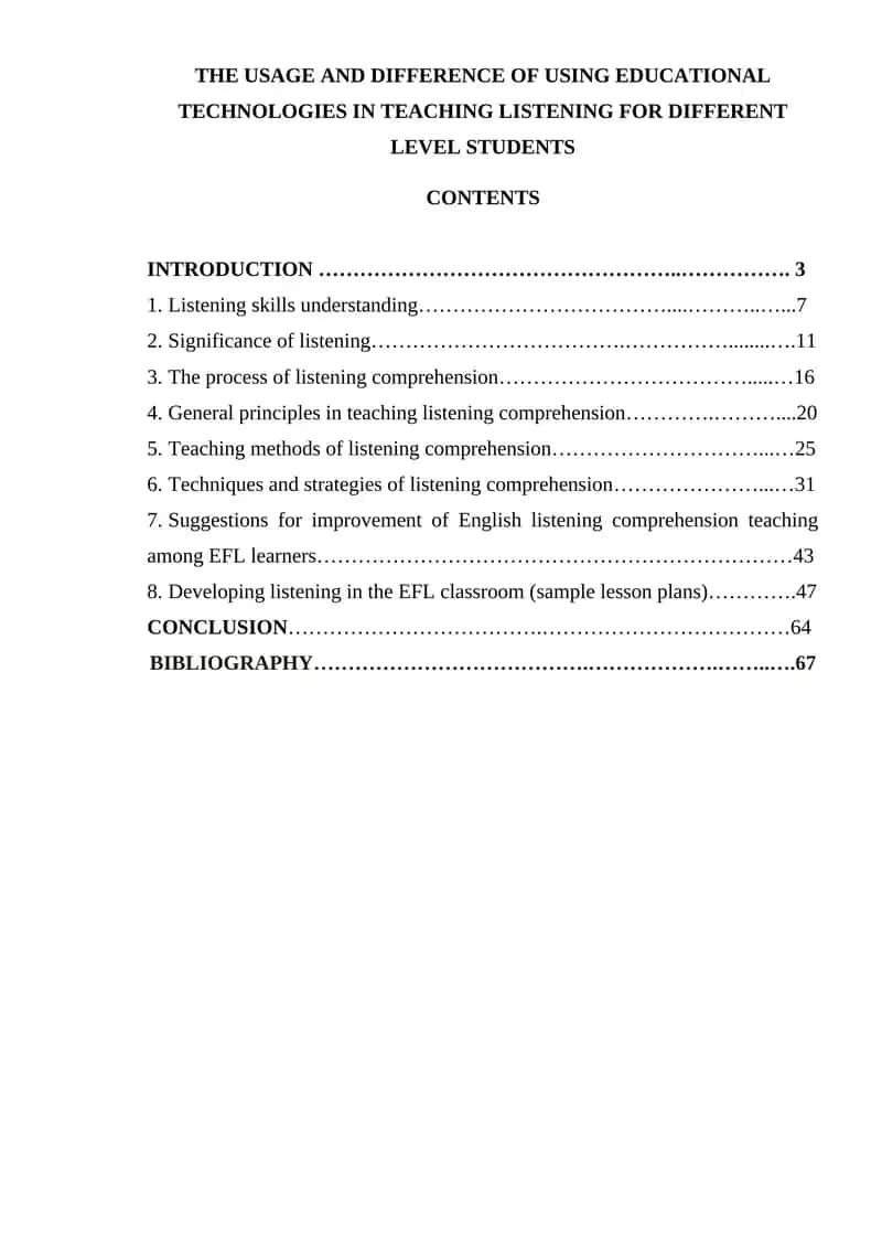 Teaching Listening Comprehension in EFL