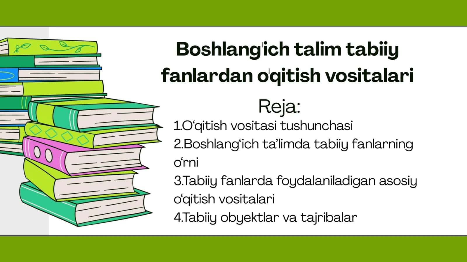 Boshlang'ich talim tabiiy fanlardan o'qitish vositalari