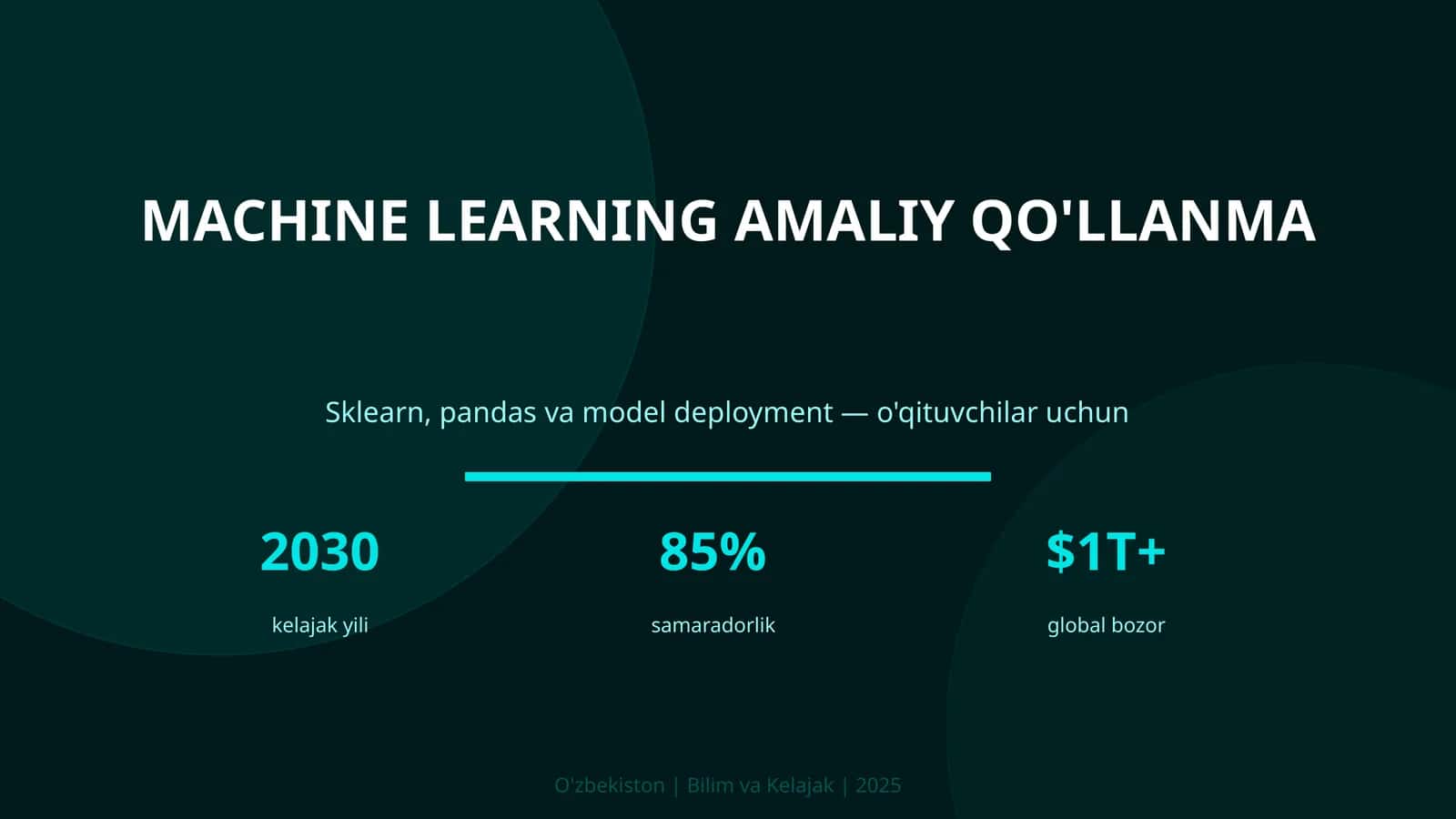 MACHINE LEARNING AMALIY QO'LLANMA