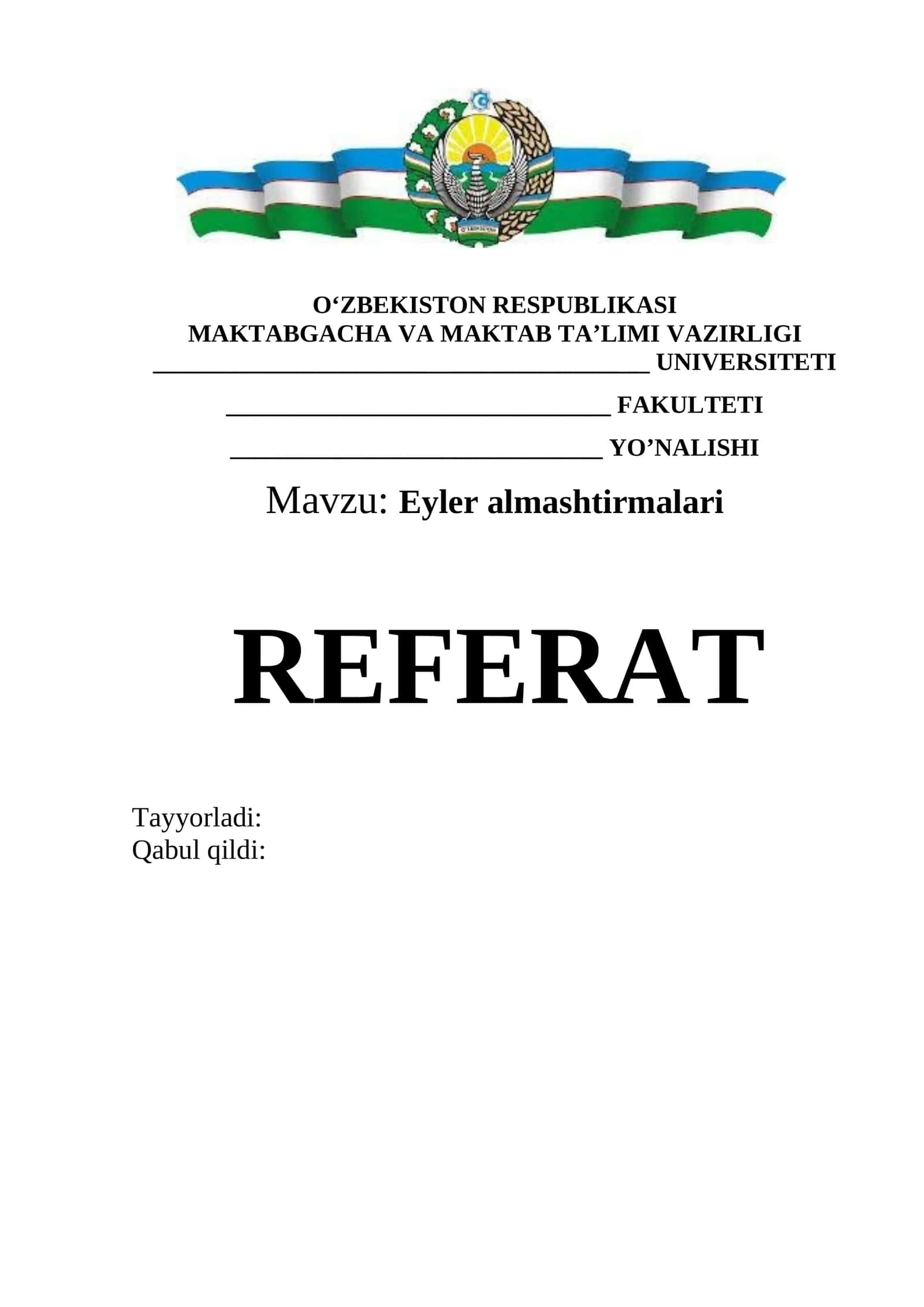 Eyler almashtirmalari