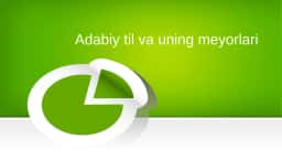 Adabiy til va uning meyorlari