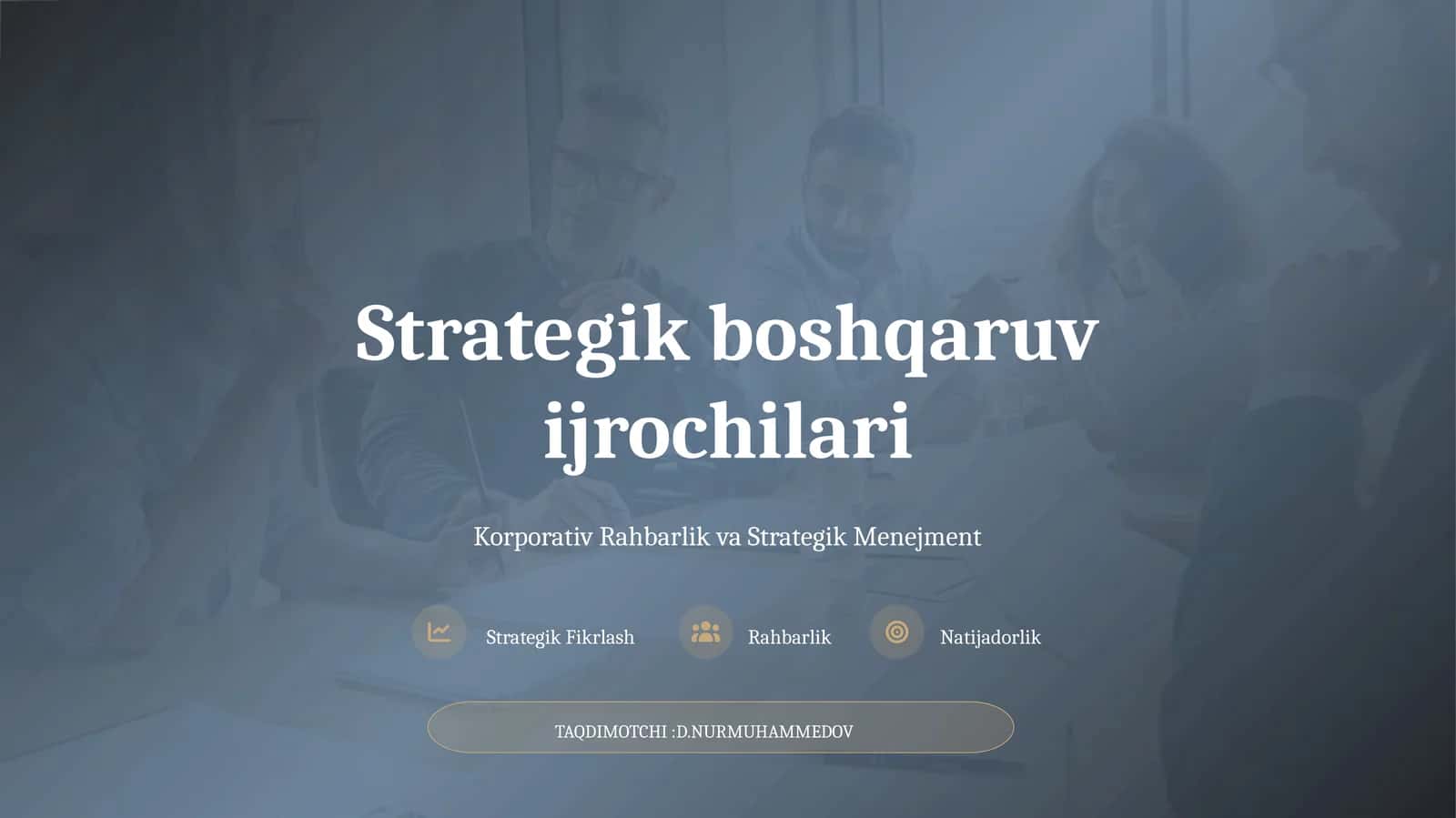Korporativ Rahbarlik va Strategik Menejment