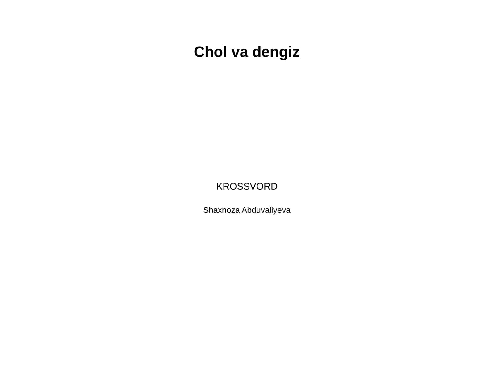 Chol va dengiz
