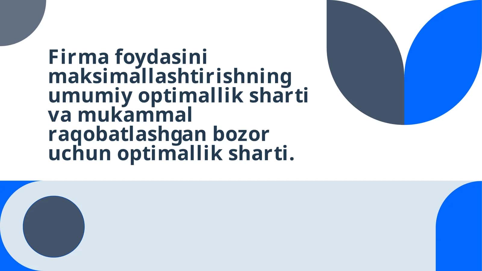 Firma foydasini maksimallashtirish