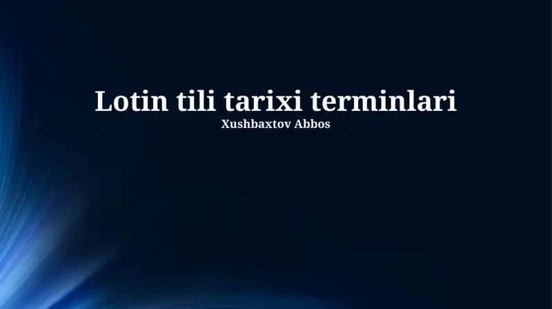Lotin tili tarixi terminlari