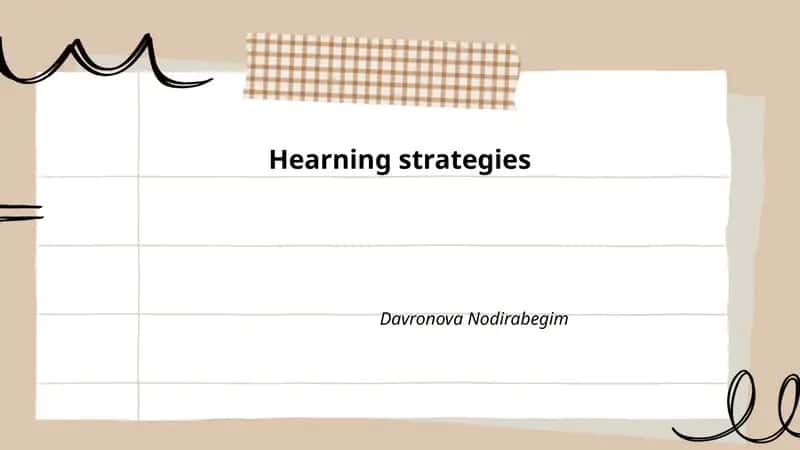 Hearning strategies