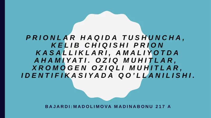 Prionlar haqida tushuncha