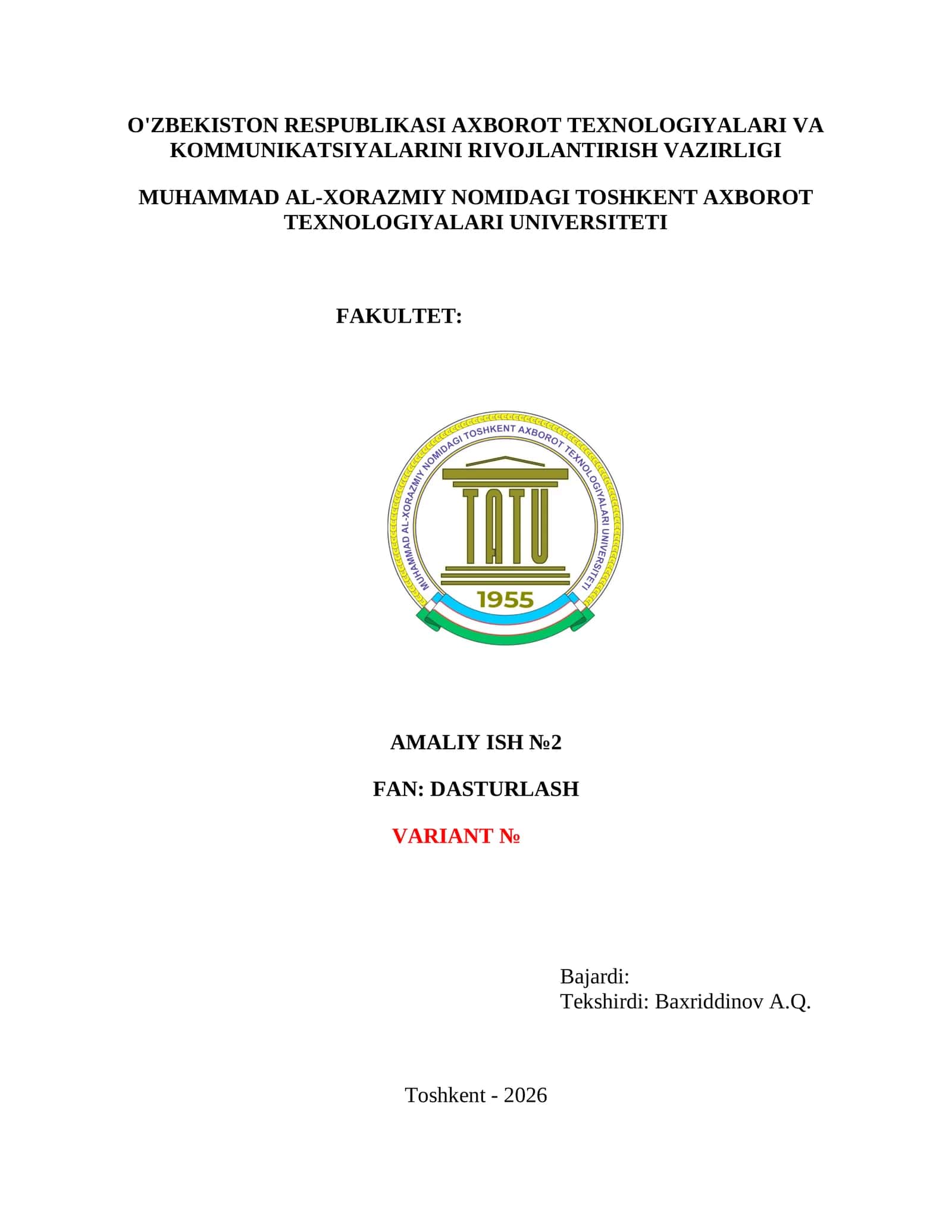 AMALIY ISH №2