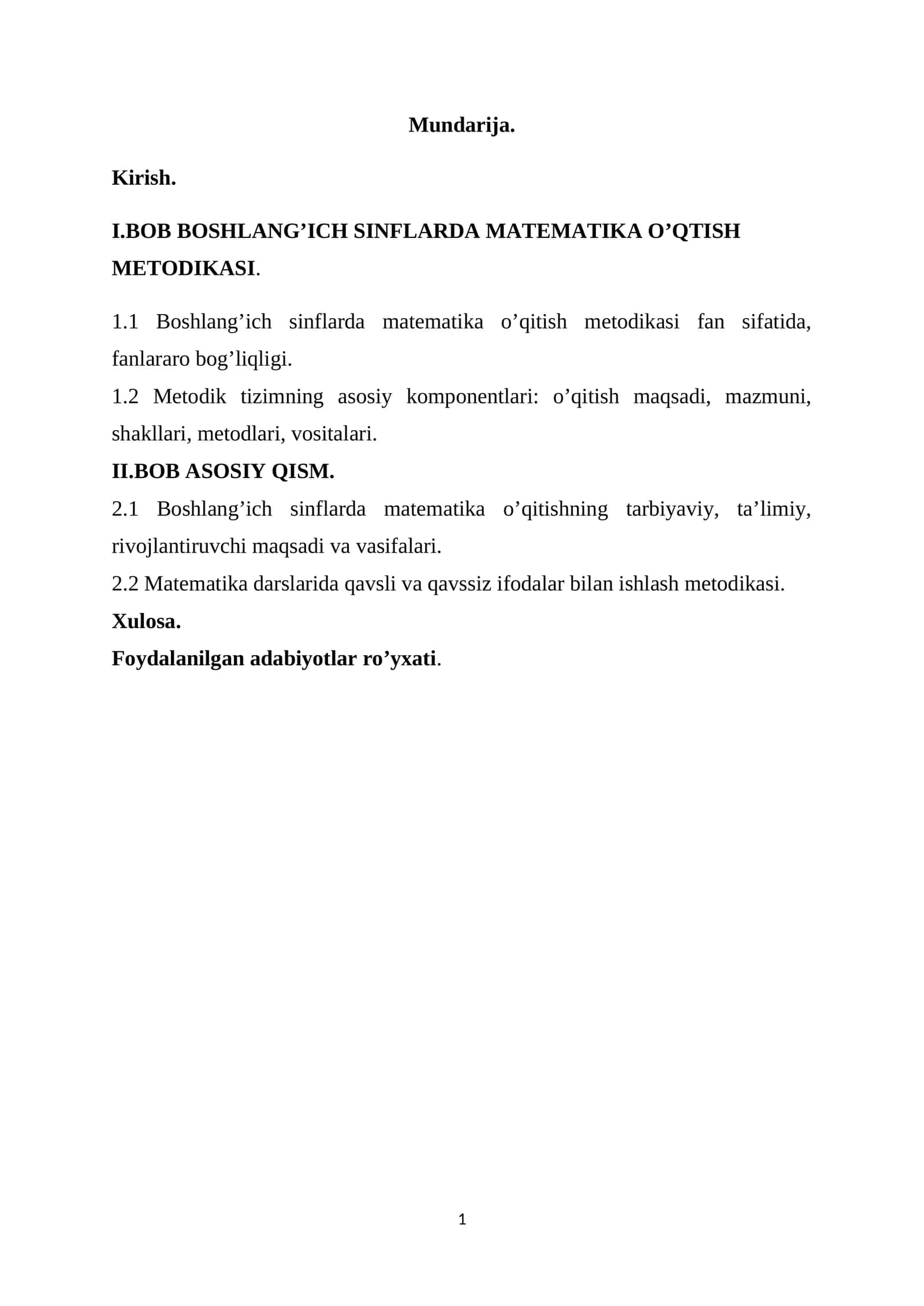Matematika O’qitish Metodikasi
