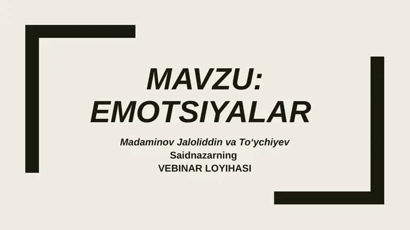 Emotsiyalar