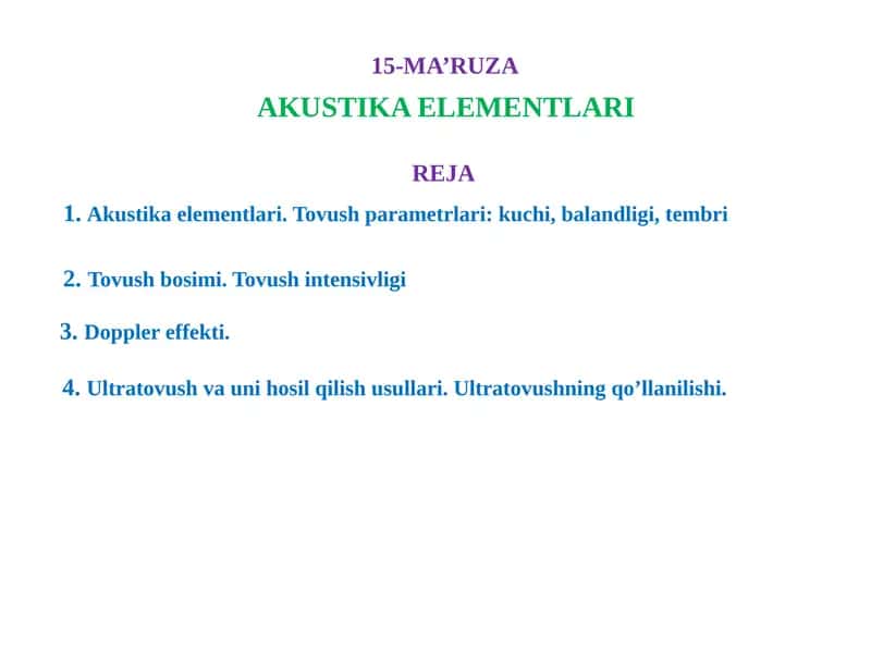 AKUSTIKA ELEMENTLARI