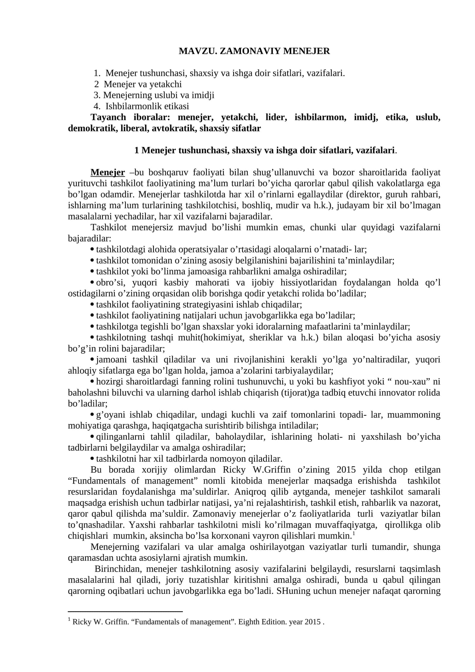 ZAMONAVIY MENEJER