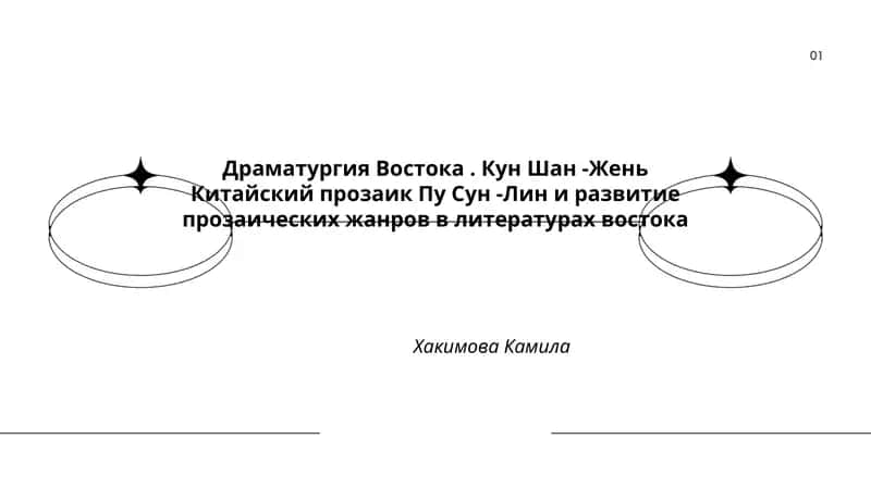 Драматургия Востока. Кун Шан -Жень Китайский прозаик Пу Сун -Лин