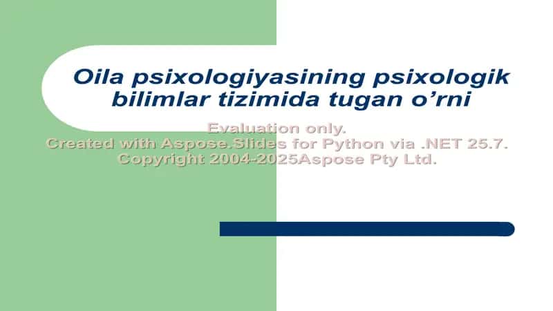 Oila psixologiyasi bilimlari